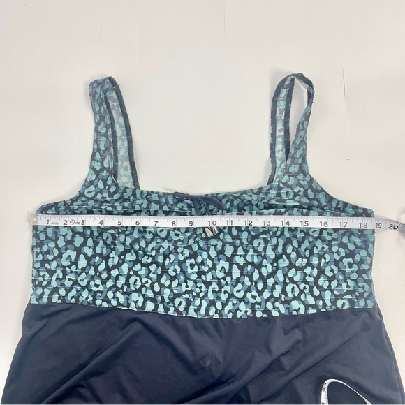 Prima Donna Swim Sherry Dress Navy Blue Aqua Mixed Animal Cheetah Print Resort - Picture 6 of 12